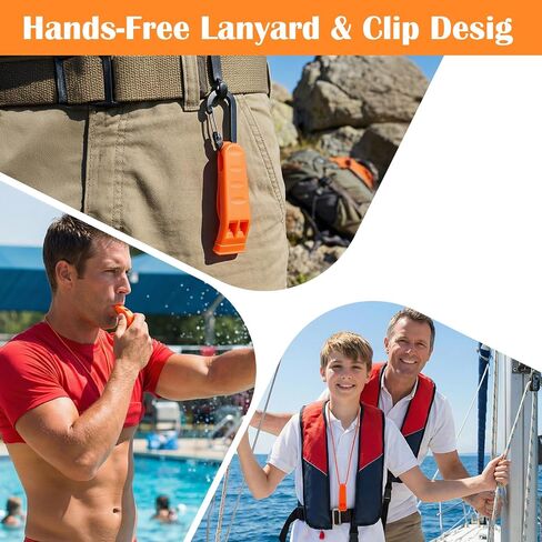 60 Pack Emergency Whistles with Lanyard | 120dB Loud Survival Whistles for Safety | Bright Orange Plastic Whistle for Camping, Hiking, Boating, Kayaking, and Outdoor Rescue Gear in Saudi Arabia