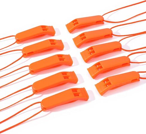 60 Pack Emergency Whistles with Lanyard | 120dB Loud Survival Whistles for Safety | Bright Orange Plastic Whistle for Camping, Hiking, Boating, Kayaking, and Outdoor Rescue Gear in Saudi Arabia
