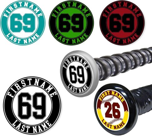 Personalized Player Name Number for Baseball Bat Knob Personalized Baseball Softball Bats Helmet Decal Waterproof Vinyl Sticker for Helmet Laptop Water Bottle Bumper Stickers for Sport Men in Saudi Arabia