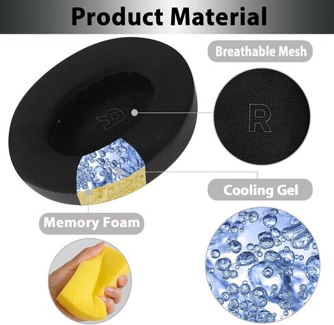 Adhiper Replacement Ear Pads for Bose QuietComfort Ultra (QC Ultra) Headphones, Upgraded Cooling Gel Earpad Cushions with High Density Memory Foam & Softer Ice Silk Fabric, Accessories - Black in Saudi Arabia
