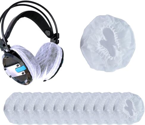 Headphone Covers, 100pcs Disposable Ear Covers Made of High Elastic Non-Woven Fabric, Perfect for Ear Headphones with 3.15"-4" Earpads (White) in Saudi Arabia