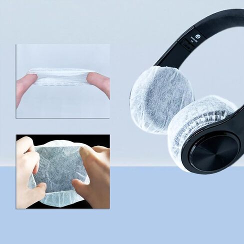 Headphone Covers, 100pcs Disposable Ear Covers Made of High Elastic Non-Woven Fabric, Perfect for Ear Headphones with 3.15"-4" Earpads (White) in Saudi Arabia