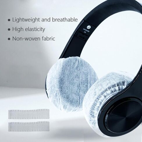Headphone Covers, 100pcs Disposable Ear Covers Made of High Elastic Non-Woven Fabric, Perfect for Ear Headphones with 3.15"-4" Earpads (White) in Saudi Arabia