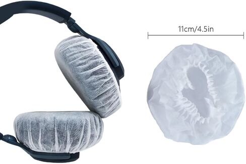 Headphone Covers, 100pcs Disposable Ear Covers Made of High Elastic Non-Woven Fabric, Perfect for Ear Headphones with 3.15"-4" Earpads (White) in Saudi Arabia