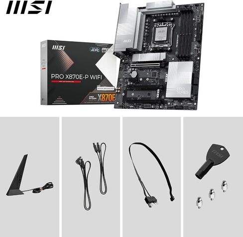 Micro Center CPU Motherboard Memory Combo: AMD Ryzen 7 9800X3D CPU Processor + MSI PRO X870E-P WiFi Motherboard + KLEVV Bolt V DDR5 32GB (2x16GB) 6400MHz CL30 Ram Memory White in Kuwait