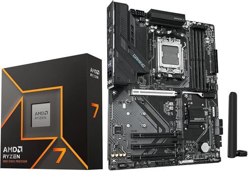 Micro Center CPU Motherboard Memory Combo: AMD Ryzen 7 9700X CPU Processor + GIGABYTE B850 Gaming Motherboard + KLEVV Urbane V RGB DDR5 32GB 6000MHz CL30 Ram Memory White in Saudi Arabia