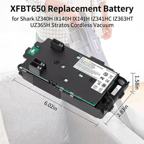 XFBT650 Battery for Shark IX140H IZ340H IZ340H IX141H UZ365H Vacuum Cleaner in Saudi Arabia