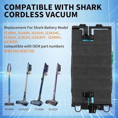 XFBT650 Battery for Shark IX140H IZ340H IZ340H IX141H UZ365H Vacuum Cleaner in Saudi Arabia