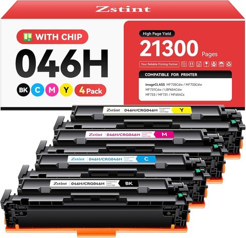 046H 046 Toner Cartridge Set 4-Pack MF733Cdw Toner Black Cyan Yellow Magenta Replacement for Canon 046 CRG-046 046H Compatible with Canon Color imageCLASS MF733Cdw MF731Cdw MF735Cdw LBP654Cdw Printer in Saudi Arabia