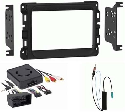 Double DIN Car Stereo Radio Install Kit Package Compatible with Chrysler 200 LX with 3.0" Screen 2015 & 2016 Without Factory Amplifier in Kuwait