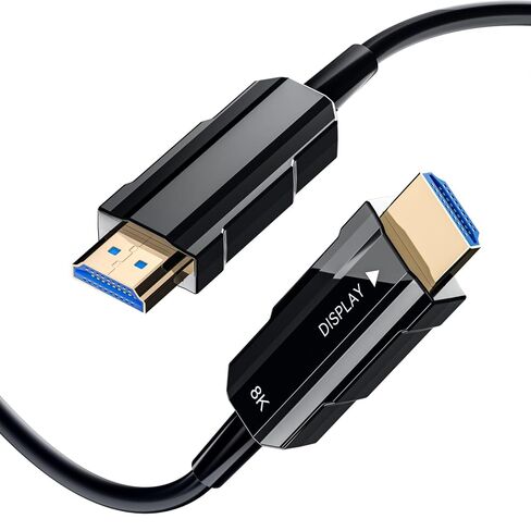 كابل HDMI 2.1 8K بطول 66 قدمًا، كابل HDMI من الألياف الضوئية طويل، سلك HDMI رفيع للغاية عالي السرعة، 48 جيجابت في الثانية، 8K@60 هرتز 4K@120 هرتز، HDR ديناميكي، Dolby، HDCP 2.2&2.3، ثلاثي الأبعاد، لشاشة HDTV والمسرح المنزلي للكمبيوتر المحمول in Kuwait