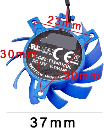 T124010DL Diameter 37mm Hole spacing 30x30x23mm DC12V 0.10A 2 Wires 2pin Industrial Computer Router Radiator Cooling Fan in Kuwait