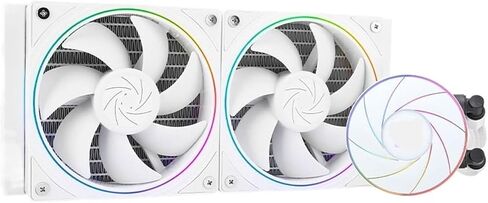 Black and White 240 V2 Integrated Water Cooling Radiator ARGB Support LGA1700/115X/2011/AM5/AM4 in Kuwait