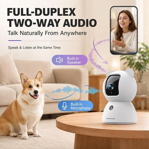 2.5K 4MP Indoor Security Camera for Baby and Pet, WiFi Camera with 355° Pan/Tilt, Human & Pet Detection, Auto Tracking, Night Vision, Two-Way Audio and Privacy Mode in Saudi Arabia