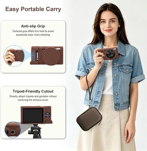 RAIALL Case for Canon PowerShot ELPH 360/IXY 650/IXUS 285 HS Camera, Brown in Saudi Arabia