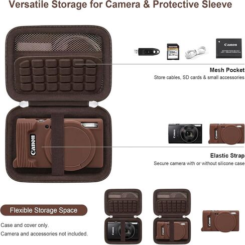 RAIALL Case for Canon PowerShot ELPH 360/IXY 650/IXUS 285 HS Camera, Brown in Saudi Arabia
