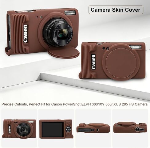 RAIALL Case for Canon PowerShot ELPH 360/IXY 650/IXUS 285 HS Camera, Brown in Saudi Arabia