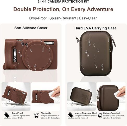 RAIALL Case for Canon PowerShot ELPH 360/IXY 650/IXUS 285 HS Camera, Brown in Saudi Arabia