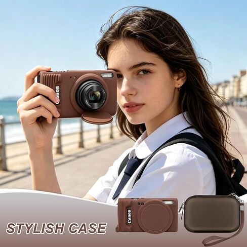 RAIALL Case for Canon PowerShot ELPH 360/IXY 650/IXUS 285 HS Camera, Brown in Saudi Arabia