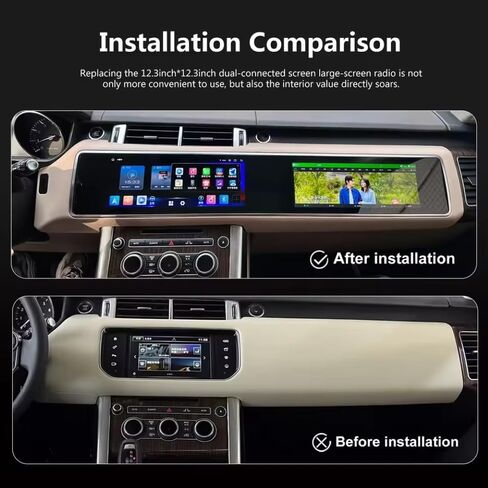 Car Radio for Range Rover Sport L494 (2013 2014 2015 2016 2017 2018) Android 13 Stereo 24.6 inch Dual Screen Built-in Wireless Carplay/Android Auto (Ivory White, Boschs System) in Saudi Arabia