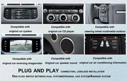 Car Radio for Range Rover Sport L494 (2013 2014 2015 2016 2017 2018) Android 13 Stereo 24.6 inch Dual Screen Built-in Wireless Carplay/Android Auto (Ivory White, Boschs System) in Saudi Arabia