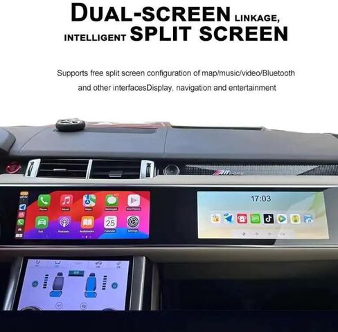 Car Radio for Range Rover Sport L494 (2013 2014 2015 2016 2017 2018) Android 13 Stereo 24.6 inch Dual Screen Built-in Wireless Carplay/Android Auto (Ivory White, Boschs System) in Saudi Arabia