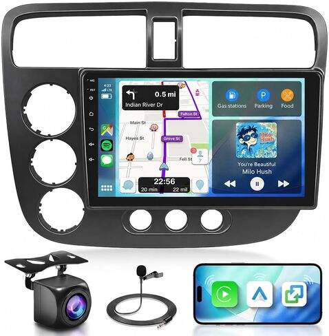 Car Radio for Honda Civic 2001-2005, Wireless CarPlay & Android Auto in Saudi Arabia