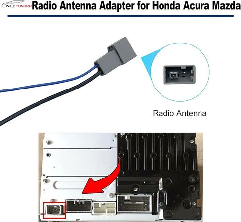 Radio Antenna Adapter Compatible with Honda Acura Mazda Aftermarket Radio Stereo Antenna Adapter for Accord Element CX-3 Integra Aftermarket Stereo Antenna Connector Replacement DIN Adaptor Cable Plug in Saudi Arabia