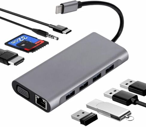 USB C Hub,11 in 1 HD Multimedia Interface VGA PD 5Gbps Transmission Docking Station for Laptops in Saudi Arabia
