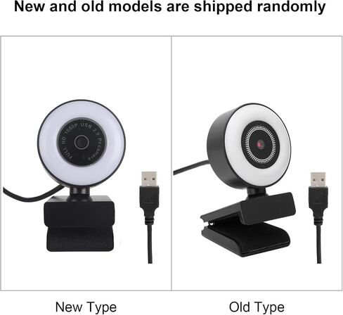 Webcam with Light Built - in Microphone, 1080P HD Live Streaming Webcam for Computer, Plug and Play USB Camera with Auto Focus for YouTube OBS Zoom Video Conferencing in Kuwait
