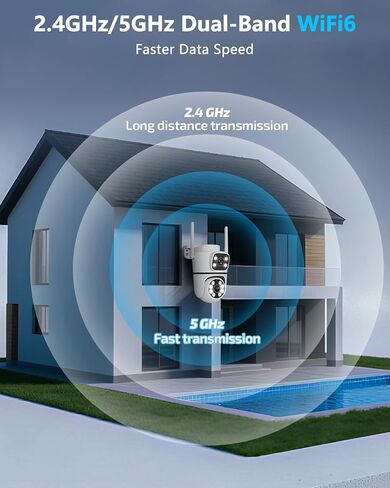 5MP Dual Lens WiFi Security Camera Outdoor Wireless Camera PT Auto Tracking in Saudi Arabia