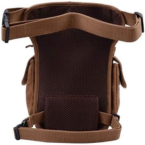 Canvas Drop Leg Bag Waist Pack Thigh Bag for Men Women Tactical Military Motorcycle Bike Cycling Hiking Camping Outdoor Travel Sling Crossbody Pouch Pack Pocket Daypack (Brown) in Saudi Arabia