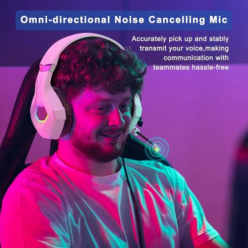 RGB Gaming Headset Over Ear Computer Headphones with 40mm Drivers in Kuwait