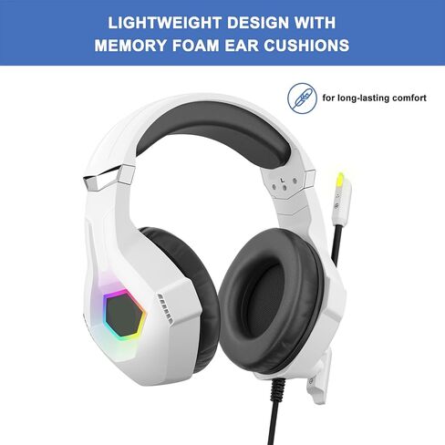 RGB Gaming Headset Over Ear Computer Headphones with 40mm Drivers in Kuwait