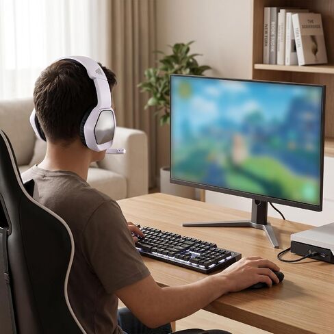 Gaming Headset with Microphone 40mm Dynamic Drivers Noise (White) in Kuwait