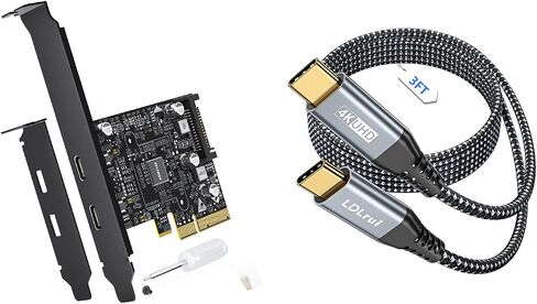 LDLrui 2-Port USB C PCIe Card, Shared 10Gbps, Data Only, Windows PC in Saudi Arabia