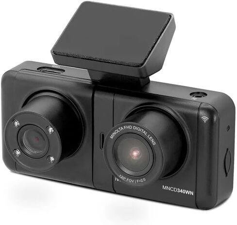 Minolta MNCD340WN 2View Dash Camera 1080P HD w/Interior Cam (Black) in Saudi Arabia