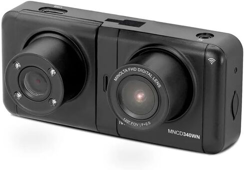 Minolta MNCD340WN 2View Dash Camera 1080P HD w/Interior Cam (Black) in Saudi Arabia