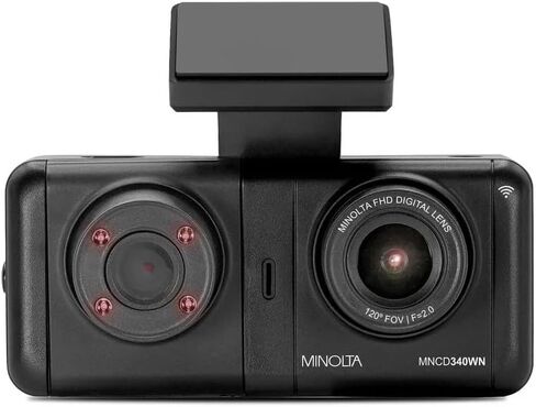 Minolta MNCD340WN 2View Dash Camera 1080P HD w/Interior Cam (Black) in Saudi Arabia