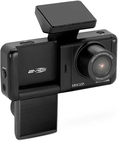 Minolta MNCD340WN 2View Dash Camera 1080P HD w/Interior Cam (Black) in Saudi Arabia