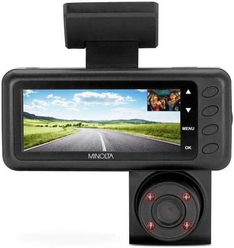 Minolta MNCD340WN 2View Dash Camera 1080P HD w/Interior Cam (Black) in Saudi Arabia