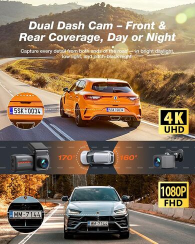 iZEEKER 4K Dash Cam Front and Rear, 4K+1080P Wireless Dash Camera for Cars in Saudi Arabia