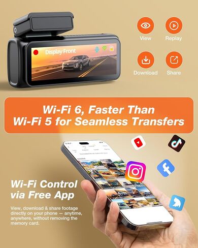 iZEEKER 4K Dash Cam Front and Rear, 4K+1080P Wireless Dash Camera for Cars in Saudi Arabia