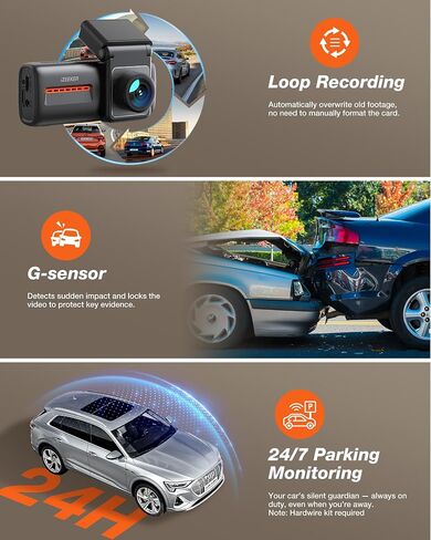 iZEEKER 4K Dash Cam Front and Rear, 4K+1080P Wireless Dash Camera for Cars in Saudi Arabia