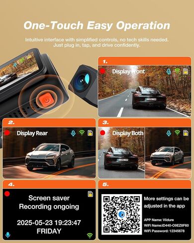 iZEEKER 4K Dash Cam Front and Rear, 4K+1080P Wireless Dash Camera for Cars in Saudi Arabia