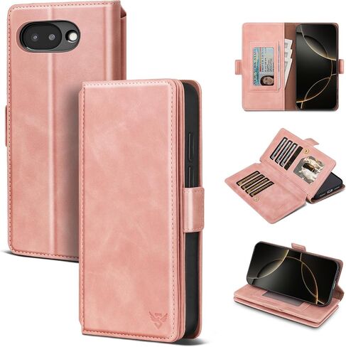 Compatible with Google Pixel 10a Case Wallet with Card Holder [7 Card Slot] Women Men,RFID Blocking Luxury PU Leather Phone Case Flip Protector Cover Credit Card Slot Kickstand,Black in Kuwait