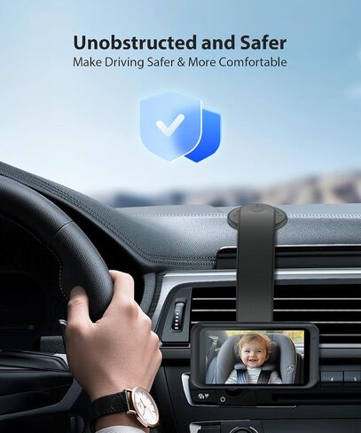 LUCKVIEW 17mm Ball Mount for Baby Car Camera - Adjustable Bendable Monitor Stand with Strong Adhesive Base, 360° Rotation, Fits Car Seat Monitor/Backup Camera/Dash Cam, Easy Install in Saudi Arabia