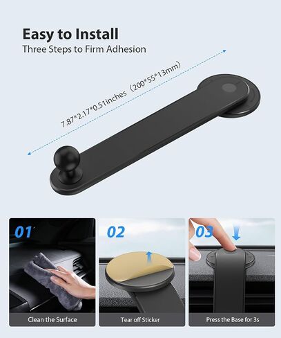 LUCKVIEW 17mm Ball Mount for Baby Car Camera - Adjustable Bendable Monitor Stand with Strong Adhesive Base, 360° Rotation, Fits Car Seat Monitor/Backup Camera/Dash Cam, Easy Install in Saudi Arabia