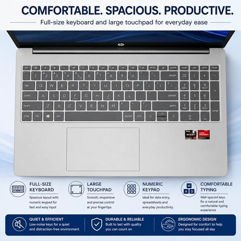 HP 2026 Edition Business Laptop, 15.6" FHD IPS Touchscreen, AMD Ryzen 7 7730U 8-Core 16-Thread Processor for Multitasking, 32GB RAM, 512GB SSD, Numeric Keypad, Camera Privacy Shutter, Windows 11 in Saudi Arabia