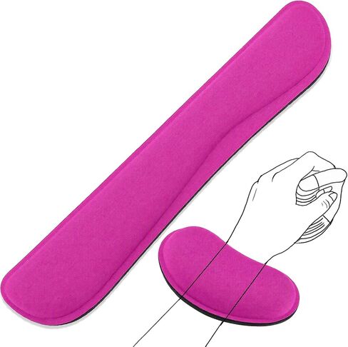 Keyboard Wrist Rest and Mouse Wrist Rest Set - Ergonomic Memory Foam Wrist Cushion - for Wrist Support on Computer, Laptop, Office, Playing Games, Typing Relieves Wrist Pain Red in Kuwait